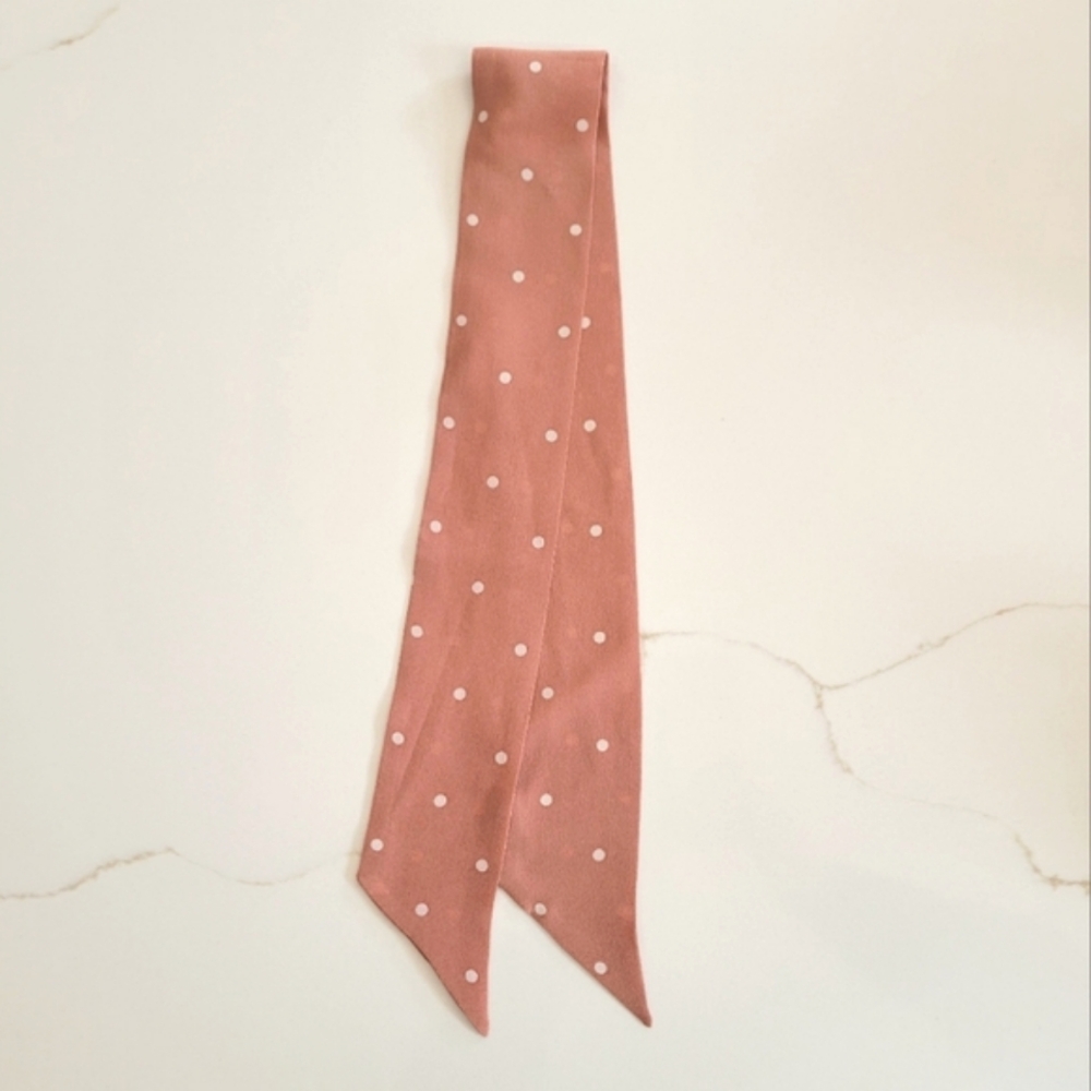NWT Madewell Bandana - Skinny Silk in Sweet Dahlia Pink Polka Dots